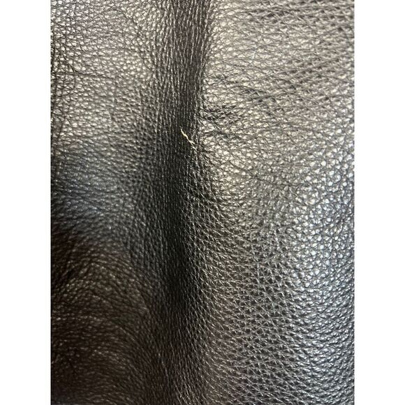 Structure Black Leather Jacket Classic Zip-Up Biker Style Y2K Vintage - Picture 6 of 13